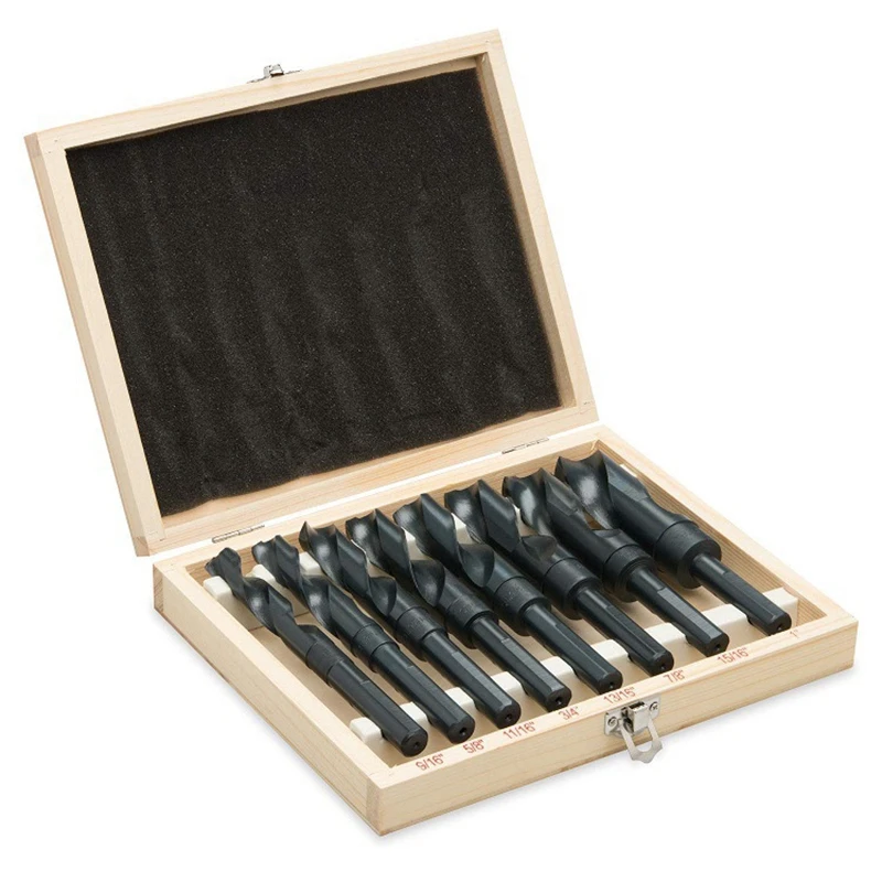 

8Pcs/Set Professional HSS Twist Drill Set High Speed Steel Twist Drill Bits Tool Set with Wooden Storage Case