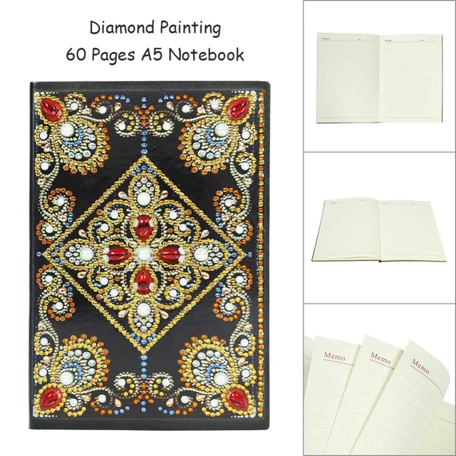 DIY Flower Special Shaped Diamond Painting 60 Pages A5 Notebook Stationery