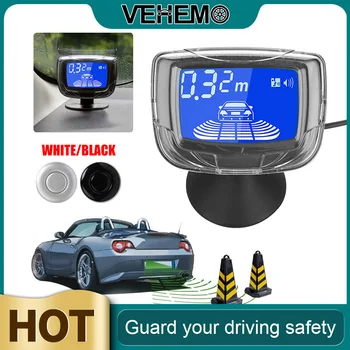 

☆VEHEMO ☆ 2020 Universal Auto Reverse Radar Monitor 8 Sensors LCD Display Car Reverse Radar Backup Parking Radar Weatherproof