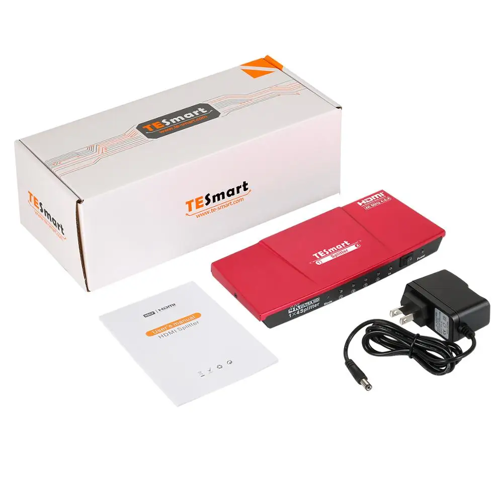 HDMI сплиттер 1x4 1 в 4 Выход 4K@ 60 Гц 4 порта сплиттер Ultra HDV2.0 TESmart высокое качество Сертифицированный 1080P@ 60 Гц HDCP 2,2
