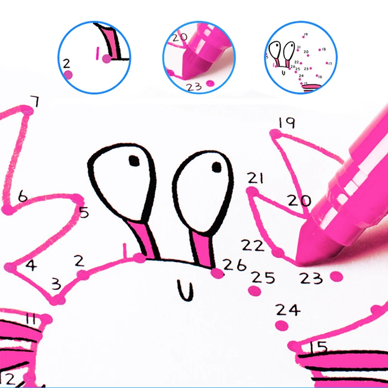 

Dot To Dot Drawing Toys Coloring Book Baby Learning Educational Toy Kids Painting/Drawing/Art 6PCS/BOX