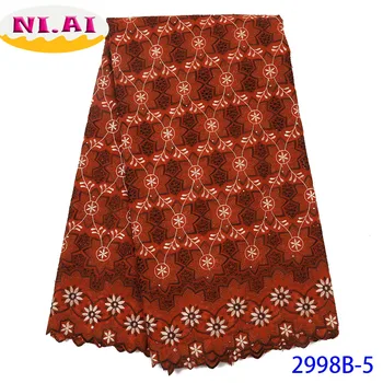 

Cheap Style High Quality Swiss Voile Lace For Men Nigerian Lace Material 5Yards/Lot Orange African Lace Fabrics NA2998B-2