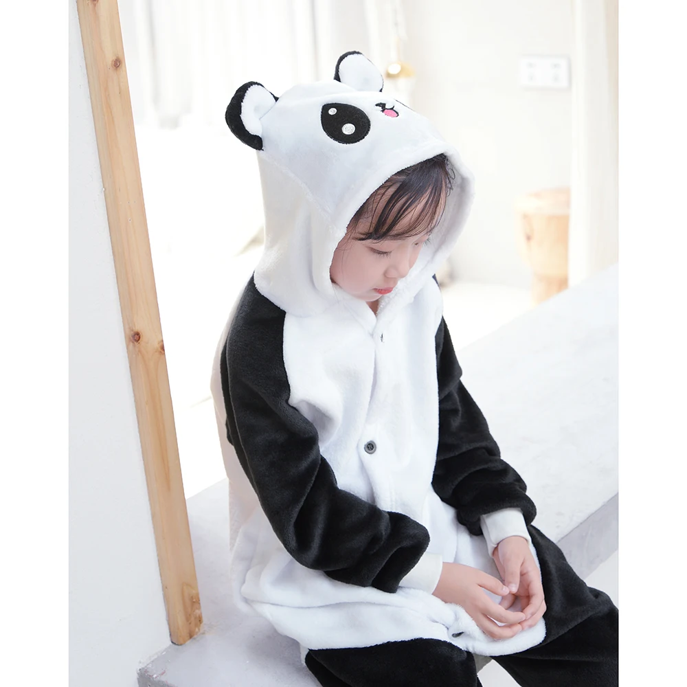 

2019 Winter Unicorn Pajamas Boy Girl Sleepwear Pyjama Flannel Christmas Deer Boys Girls Kugurumi panda Cartoon Cosplay Pyjama