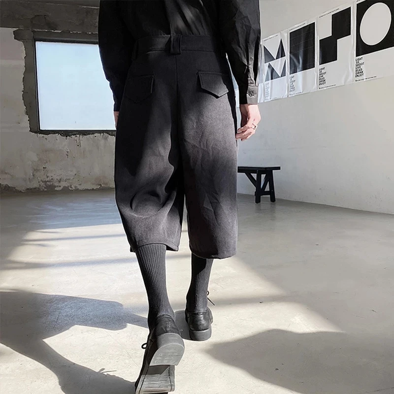 Men's Wide Leg Pants Spring/Summer New Gothic Dark Harajuku High Street Fashion Casual Super Loose Large Size Seven Pants