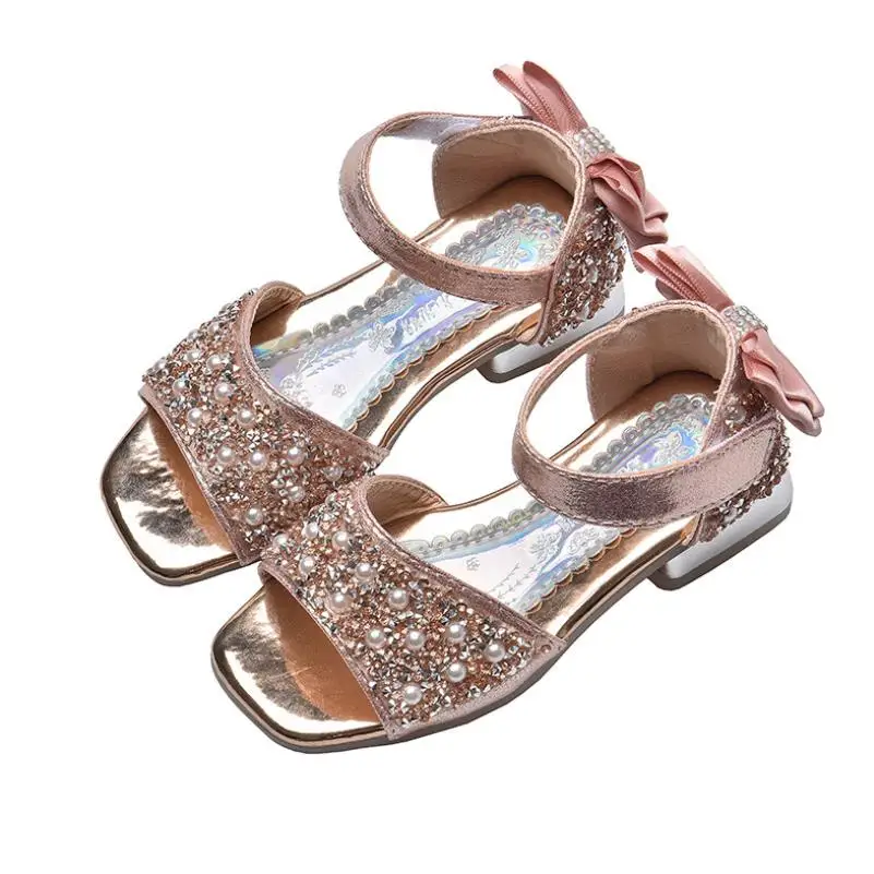 

Sandals Girls Princess Shoes Infant Kids Baby Girls Pearl Crystal Bling Bowknot Single Princess Shoes Sandals Shoes Kids