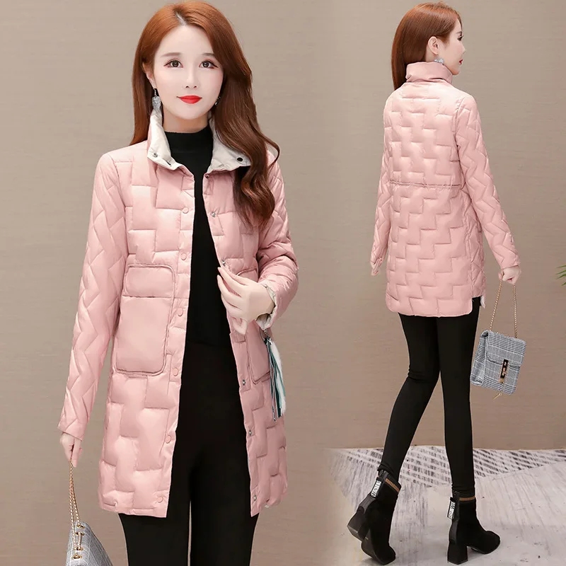 

Single Breasted Cotton-padded Clothes Women's Mid-length 2019 Winter New Style Korean-style Slim Fit Slimming Fashion Elegant Co