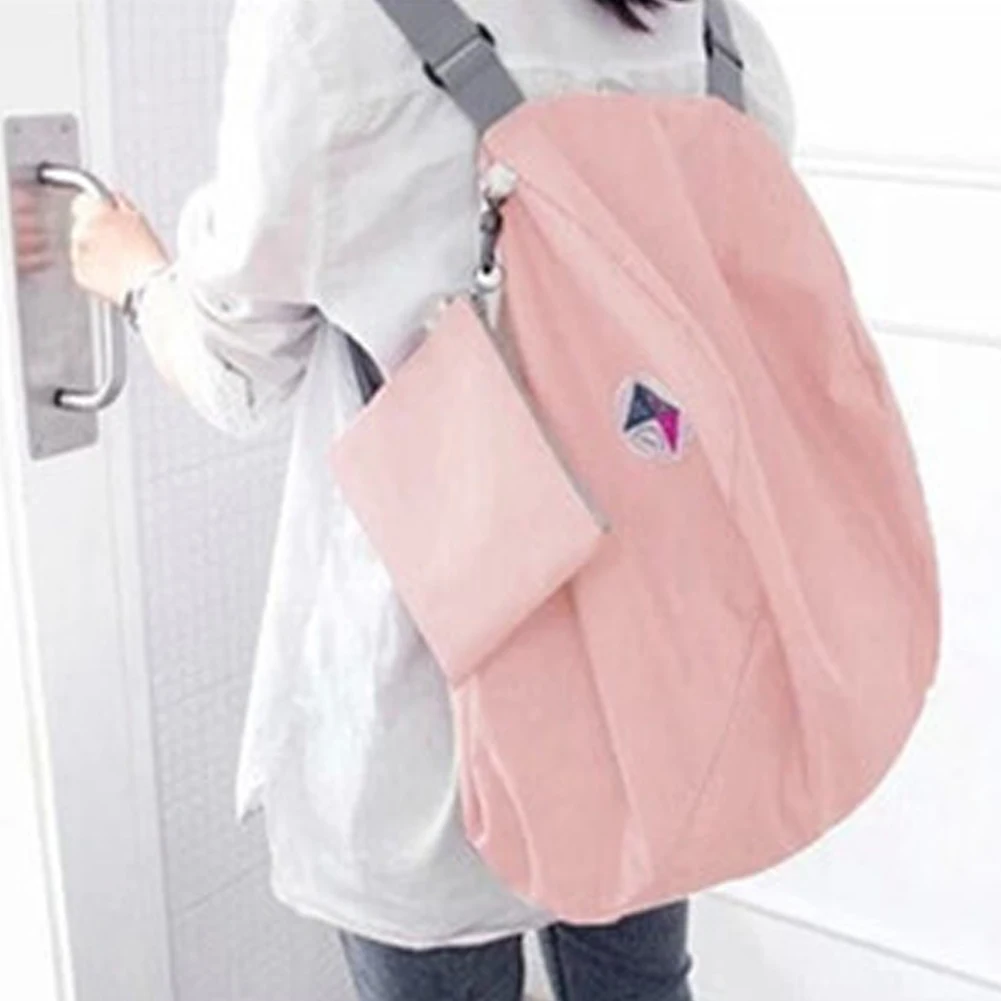 Многофункциональный складной рюкзак для женщин, школьные сумки для девочек-подростков, уникальный дизайн, складная сумка на плечо, большая вместительность, прочная - Цвет: Pink