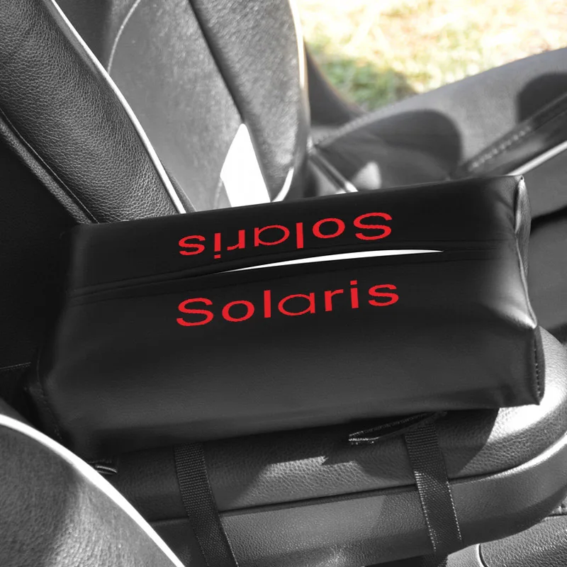 Автомобильный комплект коробка для салфеток для hyundai Solaris PU автомобильный солнцезащитный козырек висячий тип Крышка для стайлинга автомобилей