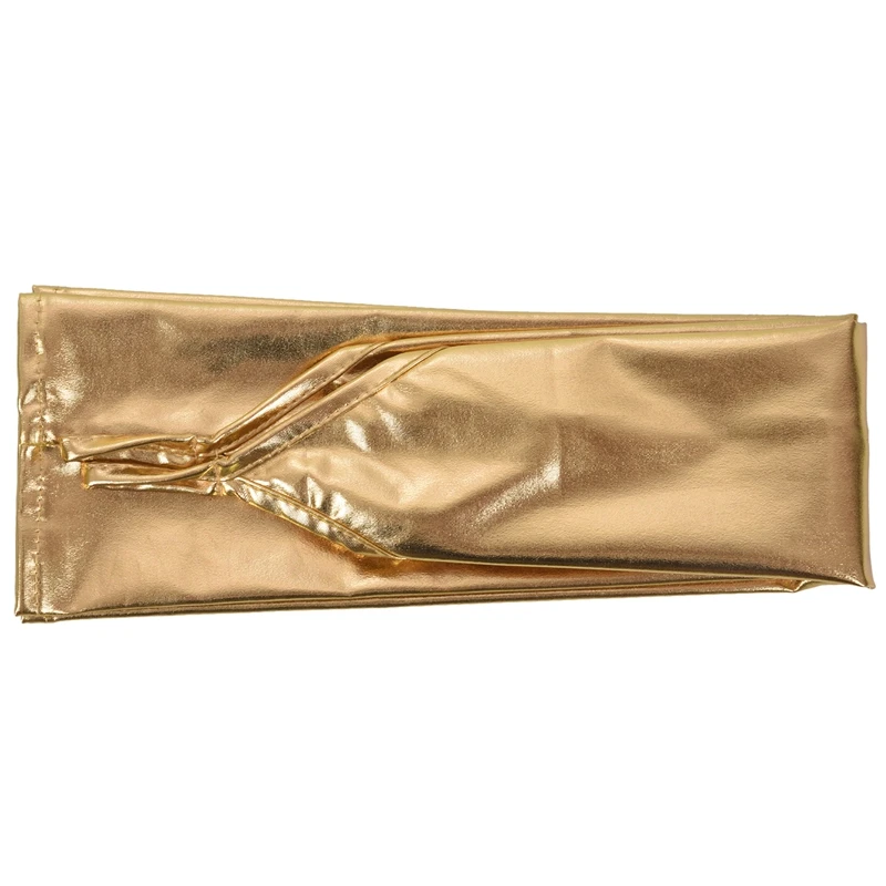 1 пара Glam Arm Warmer Goth Wet Look блестящие металлические перчатки без пальцев Клубная одежда костюм, золото