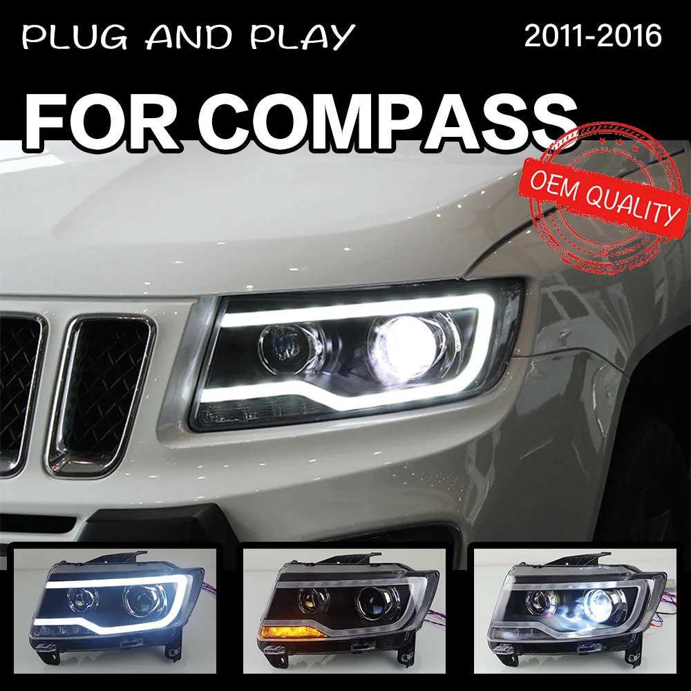 Автомобильный Стайлинг для jeep compass GRAND CHEROKEE 2011-2016 передняя фара светодиодная