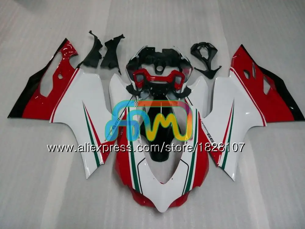 No. 14 Инъекции для поездок на мотоцикле DUCATI 899 1199 S R Panigale для детей возрастом 12, 13, 14, 15, 16, зеленого и черного цвета 77BS. 25 1199R 899S 1199 S 2012 2013 обтекатель - Цвет: No. 14