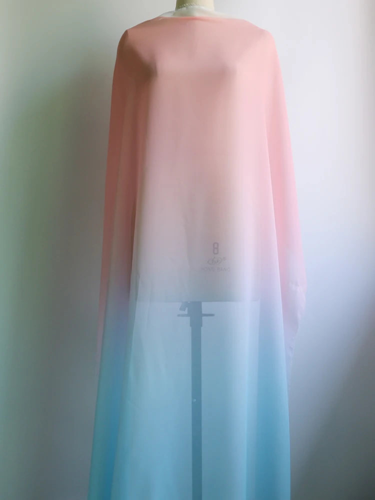 100 см* 148 см градиент Омбре шифон Ткань вечернее платье Материал жоржет 50d - Цвет: color 3