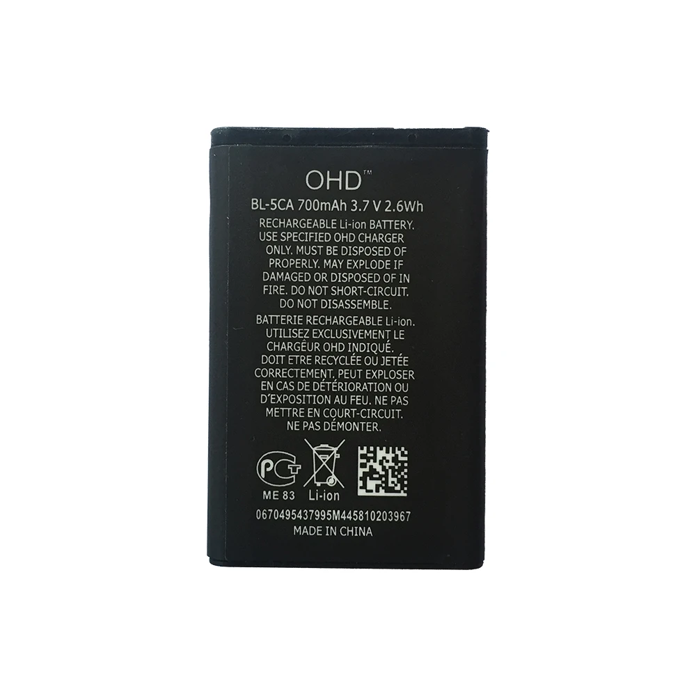 OEM Replacement Battery BL-5CA BL5CA Akku For Nokia 1110 1111 1112 1200 1208 1680classic 3.7v 700mah 2
