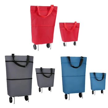 

Supermarket Grocery Shopping Cart Pull Bag Household Foldable Tug Bag