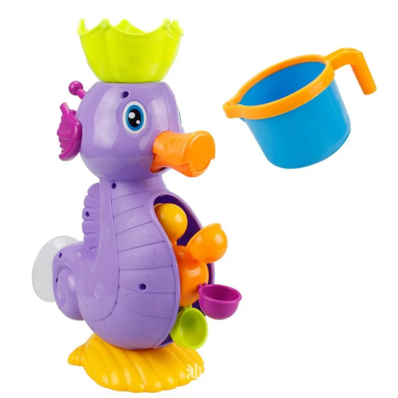 Purple Детские игрушки для душа, для ванны, милая желтая утка, водяные колеса, игрушки для малышей, кран для купания, распылитель воды, инструмент, игрушка, дропшиппинг - Цвет: Purple