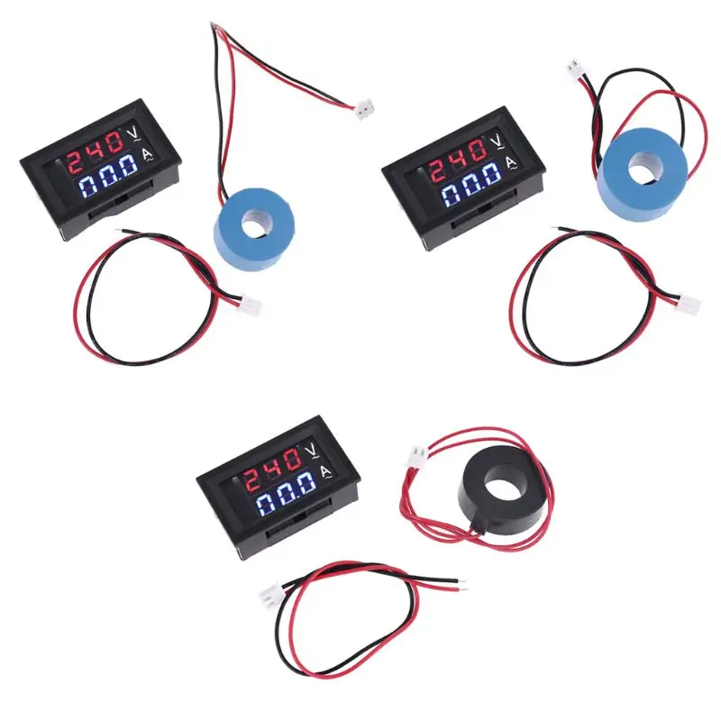 0.28" Digital Voltmeter Ammeter AC 60-500V 10A 50A 100A Current Meter Volt Gauge with Transformer | Инструменты