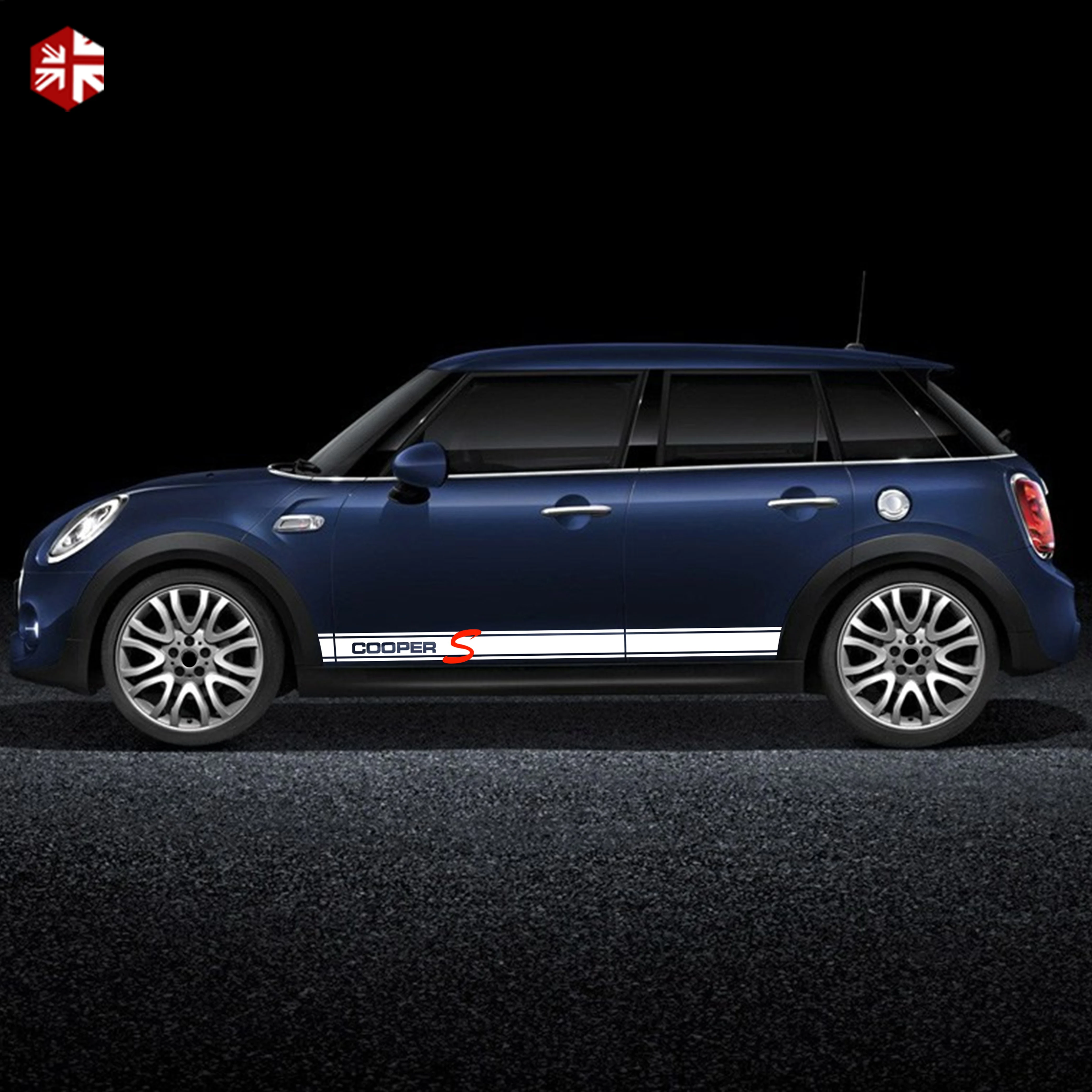 2 шт. автомобильный Стайлинг Cooper S стиль двери боковые полосы стикер графика Виниловая наклейка для тела для MINI Cooper F55 One JCW аксессуары