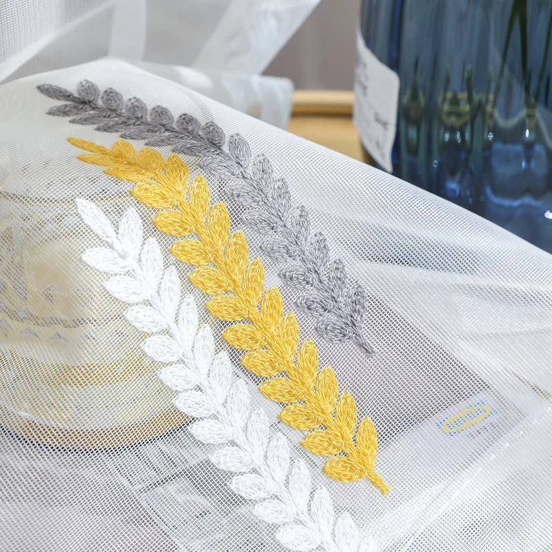 2022 Embroidered Tulle Curtains for Bedroom Voile Curtain Pastoral Sheer Curtain for Living Room Balcony Window Gauze