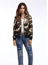  Autumn Ladies Camouflage Zipper Up Bomber Jacket Casual Coat  Outwear Women Clothes 