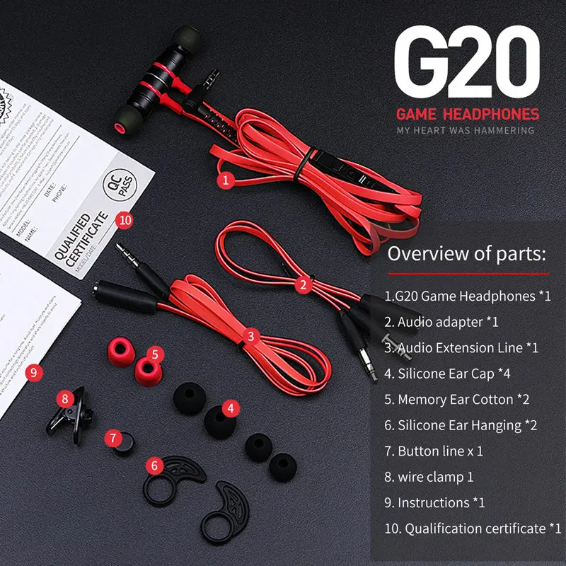 Plextone маленький Hammerhead G20 наушники с микрофоном в ухо Игровые гарнитуры шумоизоляция стерео сравнение razer Hammerhead V2 Pro - Цвет: G20 red with box