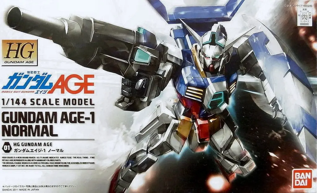 Bandai Gundam 1/144 HG GUNDAM возраст-1 Нормальная сборка набор моделей фигурки детские