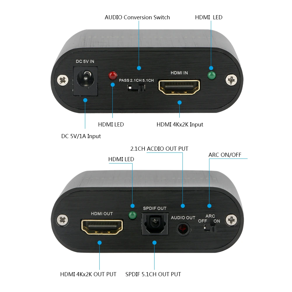 4K HDMI 1,4 аудио экстрактор 5,1 ARC 4K 60HHDMI аудио экстрактор сплиттер HDMI к аудио экстрактор оптический TOSLINK