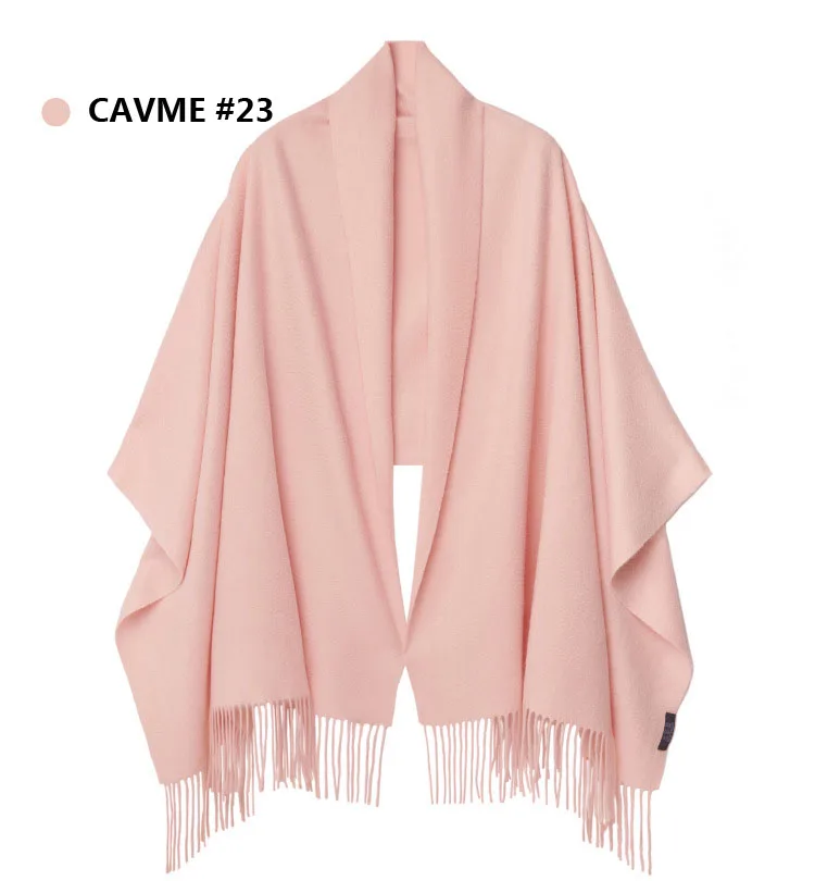 CAVME шарф из чистого кашемира, Пашмина для женщин, женские шарфы, одноцветные базовые длинные шарфы с кисточками, шаль, обертывания 70*200 см, 320 г