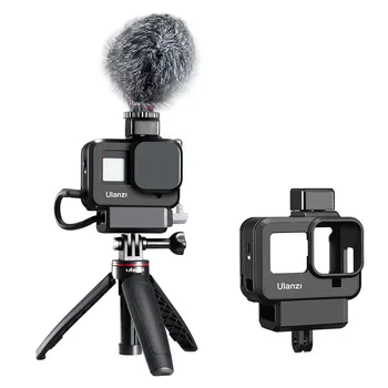 

Ulanzi G8-9 Plastic Cage Case With Cold shoe Mic Adapter Fill Light Mount Filter Adapte for GoPro Hero 8 Black Vlog Accessories