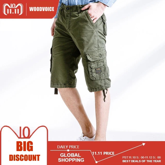 Woodvoice, брендовая одежда, шорты, прямые рабочие шорты, мужские шорты с несколькими карманами, повседневные хлопковые шорты, модные DK112
