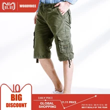 Woodvoice, брендовая одежда, шорты, прямые рабочие шорты, мужские шорты с несколькими карманами, повседневные хлопковые шорты, модные DK112