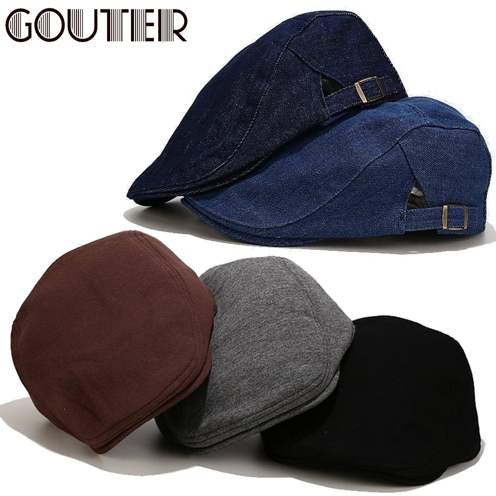 GOUTER Jeans берет шапка для мужчин и женщин Мужская Повседневная унисекс джинсовая