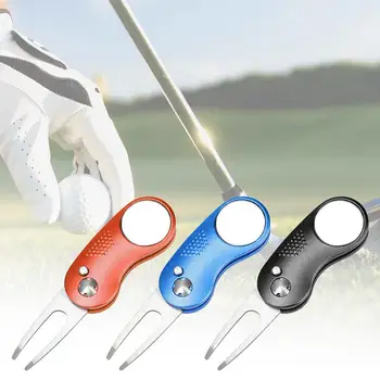 

Golf Training Aids Foldable Golf Divot Tool With Golf Ball Tool Pitch Groove Cleaner Golf Accessories Putting Green Fork Golf 4