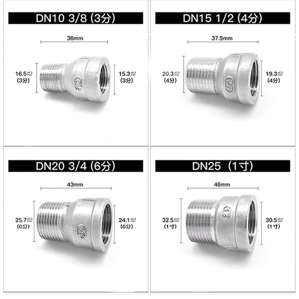 1/" 1/4" 3/" 1/2" 3/" 1" 1-1/" 1-1/2" " BSPT мама-папа втулка 304/316 нержавеющая фитинг для водопроводных труб вода газ масло