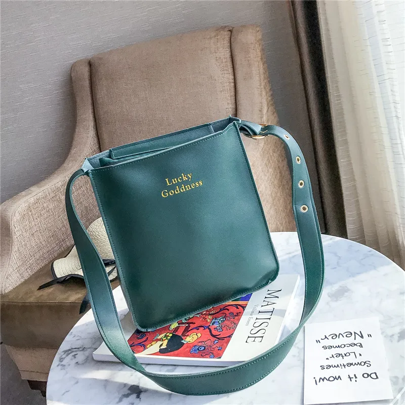 

Wide-Strap Bag Women's 2020 New Style Korean-style Circular Ring Simple Versatile Crossbody Bag Retro WOMEN'S Bag Tote Bag