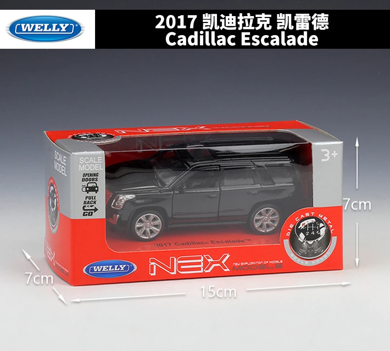 WELLY литая модель автомобиля в масштабе 1:36 2017 Cadillac Escalade SUV из металлического сплава