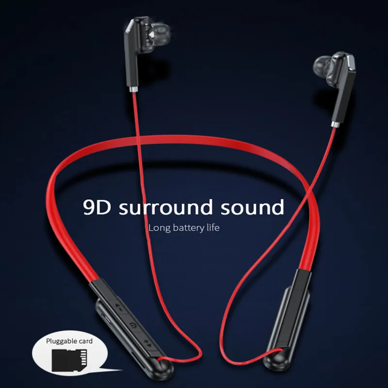 Auriculares magnéticos inalámbricos por Bluetooth, cascos deportivos con banda para el cuello y micrófono para IPhone, Huawei y Xiaomi, entrega rápida