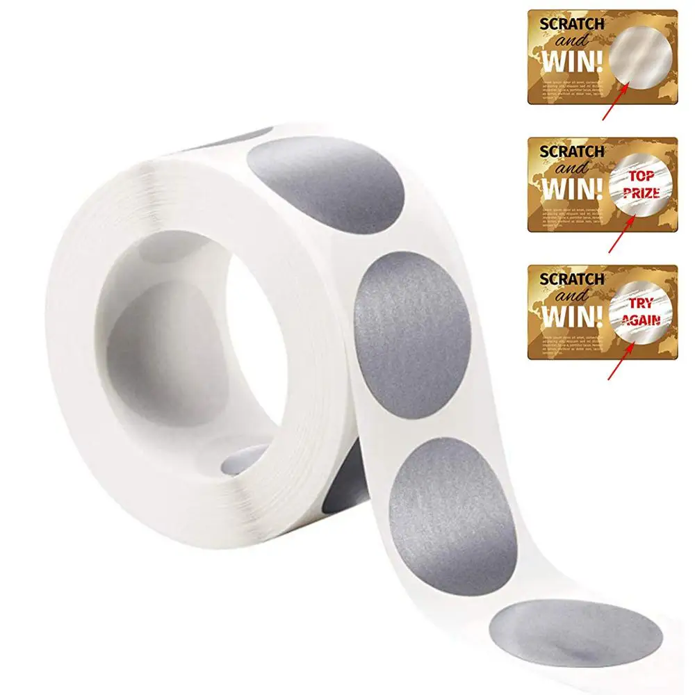300 Uds autoadhesivo raspador Circular pegatina fiesta de boda juego de arañazos, etiqueta de premio pegatina promociones de supermercado pegatinas