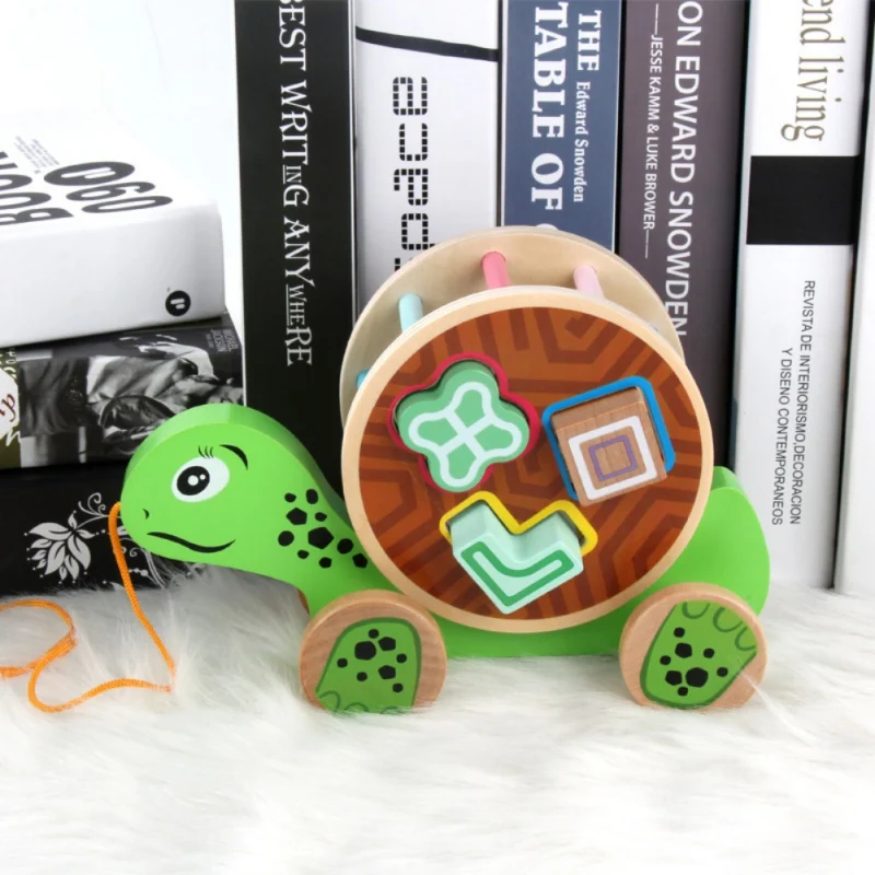 

Cartoon Animal Wooden Trailer Building Blocks Baby Early Educational Toys Interesting Hedgehog Dinosaur Trailer children's Gift