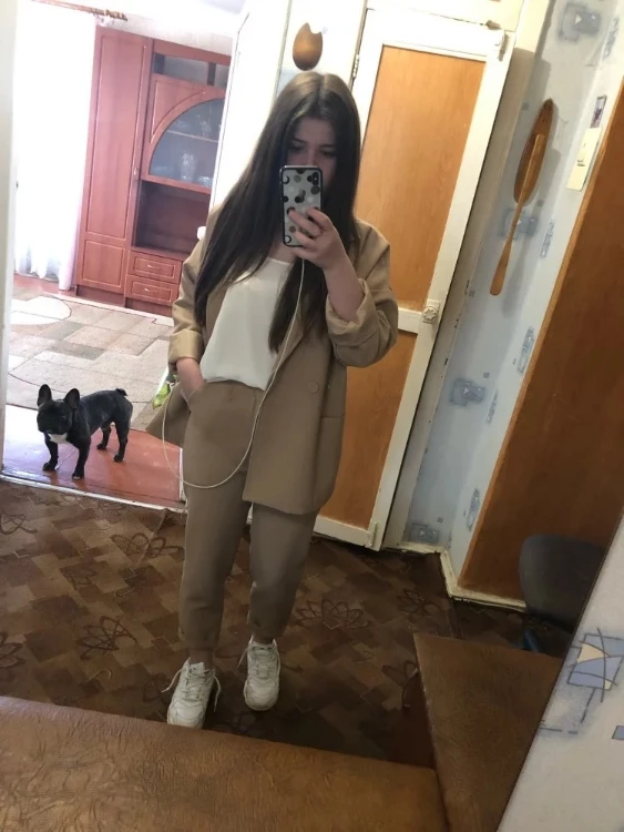 Bella Philosophy повседневные однотонные женские брюки костюмы зубчатый блейзер с воротником куртка и узкие брюки хаки женский костюм осень