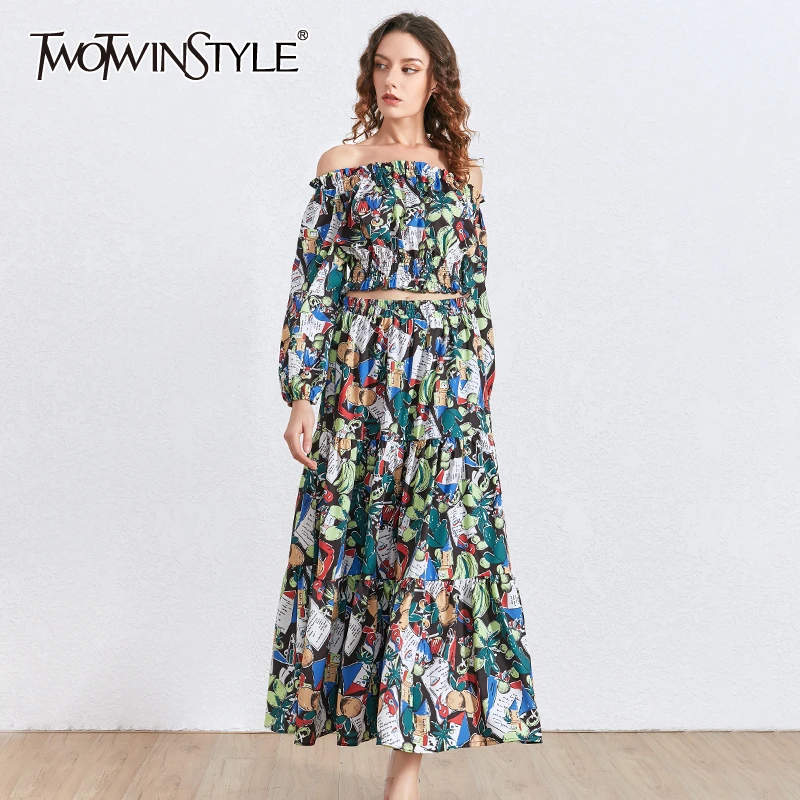 Женский костюм из двух предметов TWOTWINSTYLE короткий топ с воротником лодочкой и