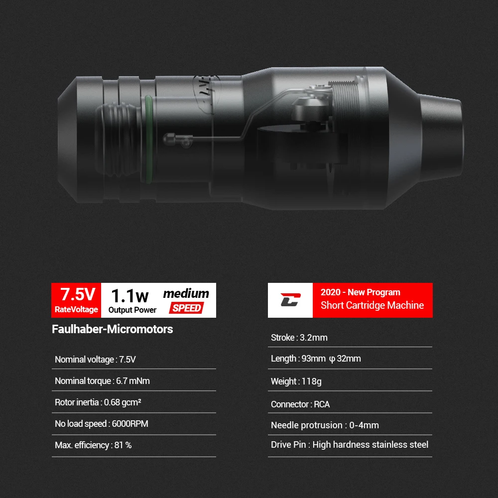 Ручка для татуировок с ЧПУ оригинальный двигатель разъем RCA короткая ручка