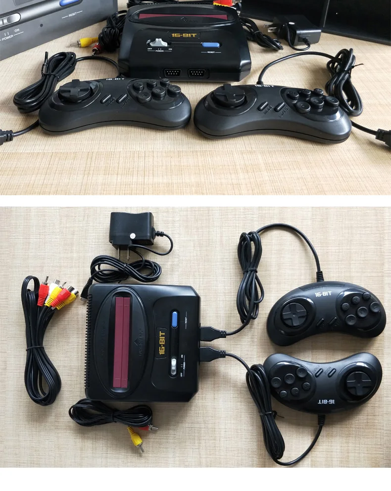 POWKIDDY K5 Ретро Мини ТВ Видео игровая консоль для sega MegaDrive 16 бит игры встроенные 30 игр два геймпада AV Out отправить карту