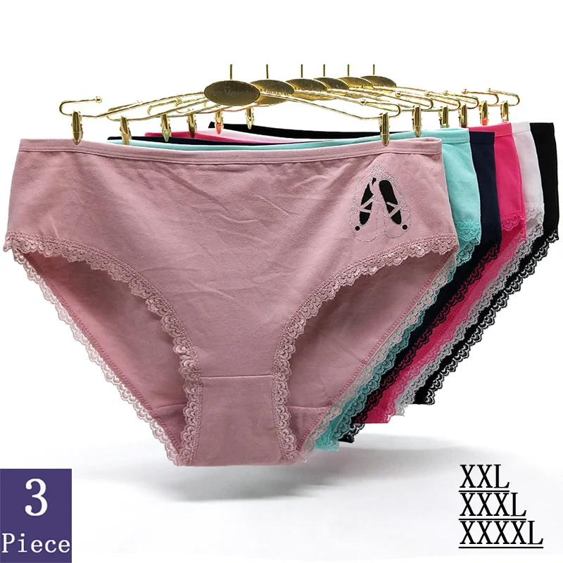 3 шт., 95% хлопок, нижнее белье, мягкие, удобные, XXL, 3XL, 4XL, большие размеры, женские трусики, высокое качество, высокая талия, цветочный узор, красивые