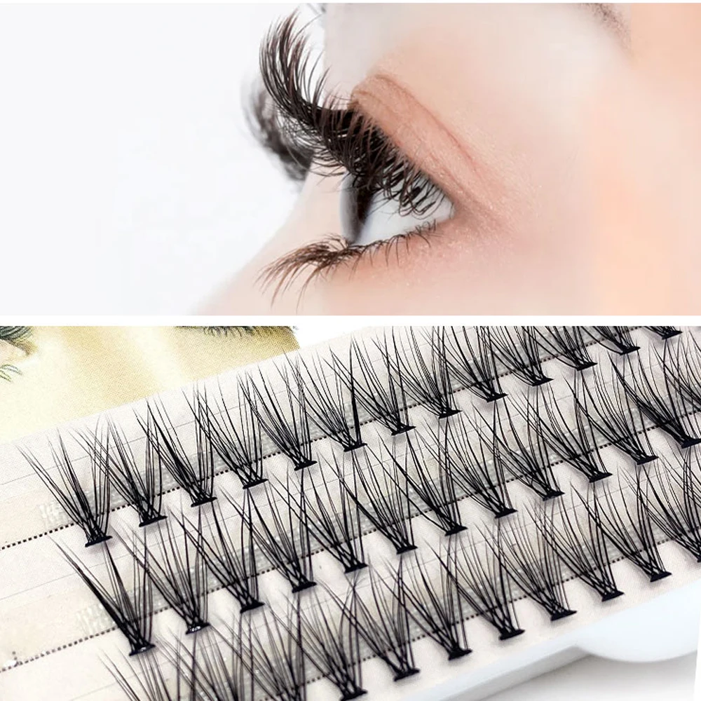 New 7/9/10/11/15/16/17mm Natural Soft Hot Melt False Eyelash Extension Deluxe Lashes VOLUME Flase Eyelashes Fans 3d Eyelashes