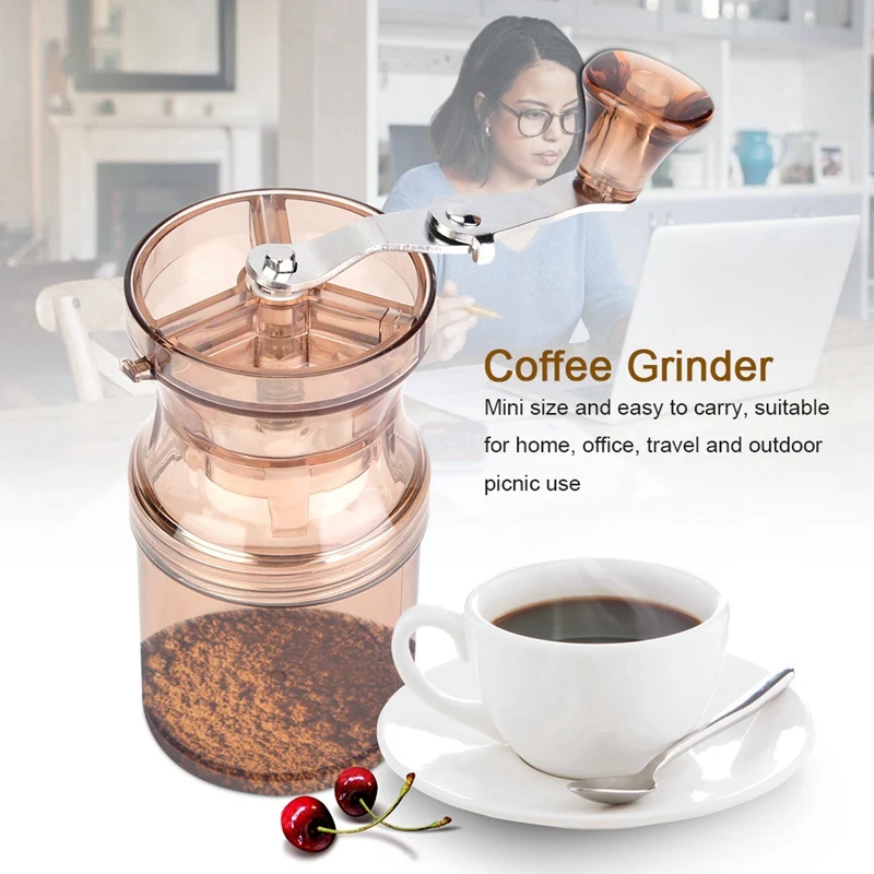 ABUI-Hand Grinder Coffee Bean Grinder Manual Mill Mini Portable Manual Coffee Machine Household Grinder Container