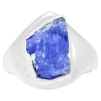 

Lovegem Genuine TANZANITE ROUGH Ring 925 Sterling Silver,Size: 8 , AR3213