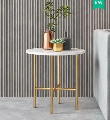 Мраморный журнальный столик, простая современная маленькая гостиная, чайный столик, роскошный кофе набор кухонной мебели, круглый кофе - Цвет: 50x50cm