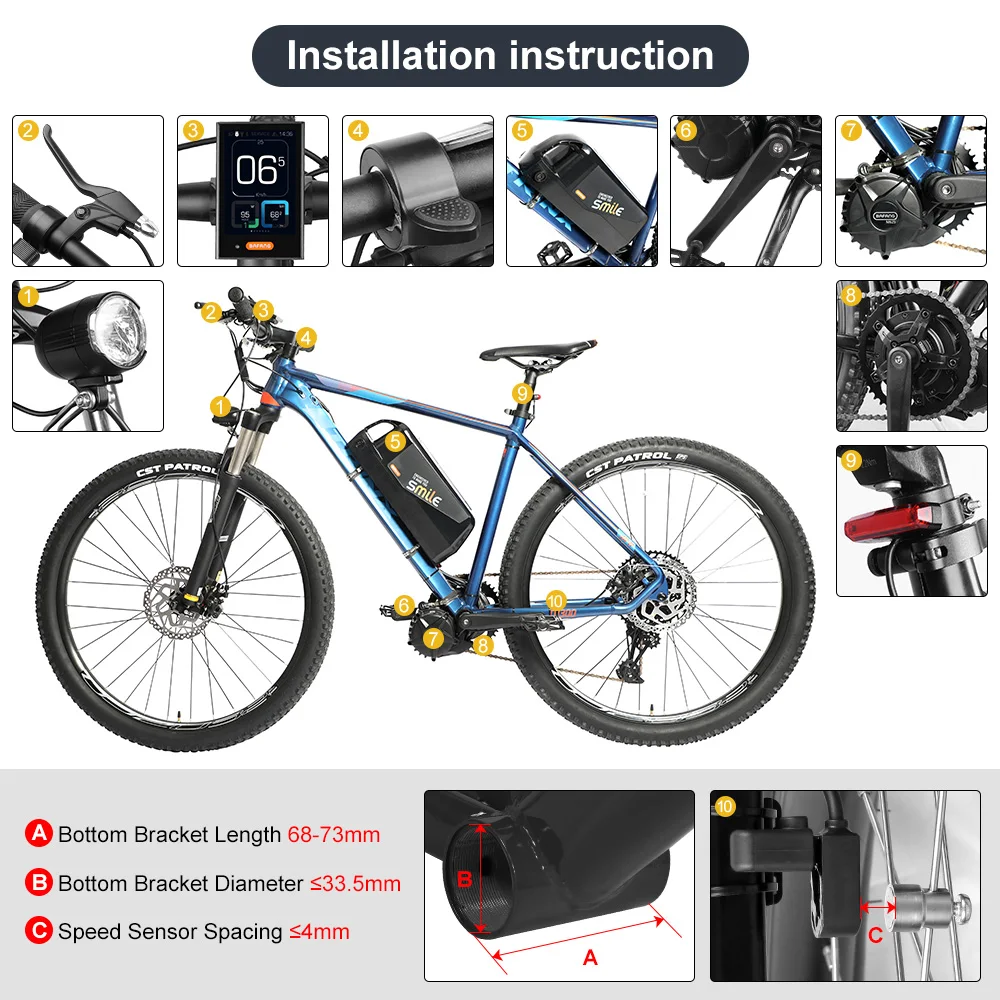 Bafang 1000W 750W 500W Ebike Mid Drive Motor M325 M625 kit di conversione bici  elettrica 19.6Ah batteria per bicicletta 21700 celle Samsung|Electric  Bicycle Motor| - AliExpress