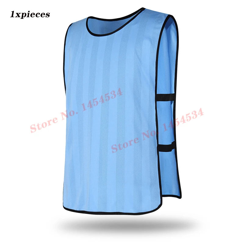 1PCS sky blue 12 шт. взрослый футбол командные спортивные тренировочные майки мужские и женские уличные спортивные жилеты для бега тренировки досуга быстросохнущие дышащие - Цвет: 1PCS sky blue