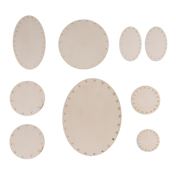 

9pcs Creative Multihole Wood Slices Unfinished Natural Wood Slices DIY Arts Crafts Wooden Round Discs Wedding